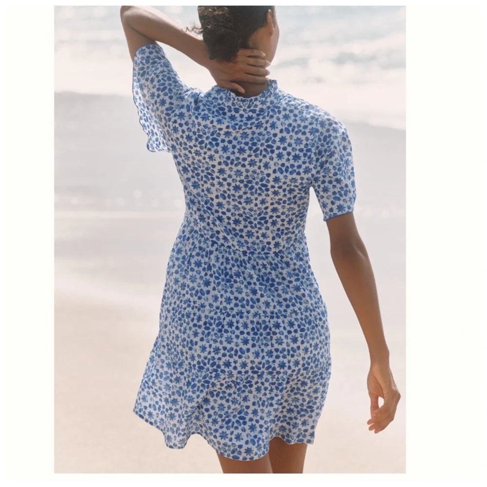 NWT Anthropologie Ro's Garden Vibeka Short-Sleeve Cotton Mini Dress, L - Picture 4 of 14
